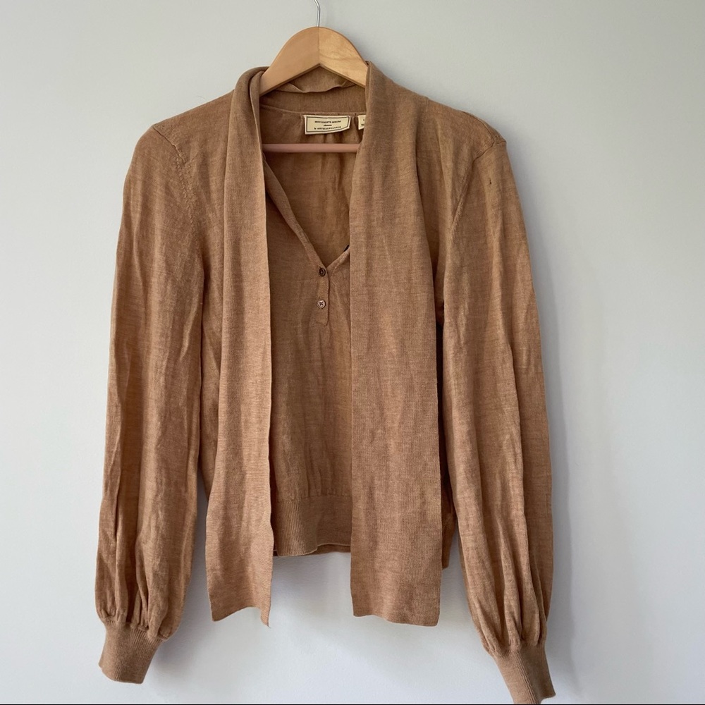 Anthropologie Pussy Bow Cashmere Blouse